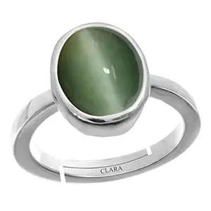 Clara Cat's Eye Lehsunia 4.8cts or 5.25ratti Stone Silver Adjustable Ring for Women