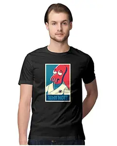 ALLEN BLACK Men's Regular Fit T-Shirt Why Not? Zoidberg Hope Style 100% Cotton T-Shirt Black_YNZ-Black-S-MENR_