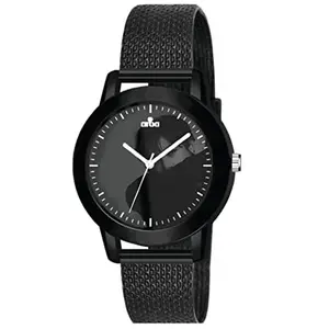AROA Watch for Womens with BTS Kim Taehyung in Black Metal Type Rubber Analog Watch Black Dial for Women Stylish Watch for Girls