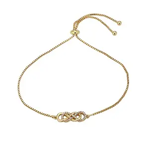 Carlton London Women's Gold Brass Western Cubic Zirconia Gold-Plated Bracelet