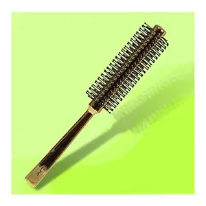 Scarlet Line Professional Medium Round Hair Brush for Men n Women with Anti Slip Handle, Ball Tip Nylon Bristles Round Brush for Hair Styling, Gold