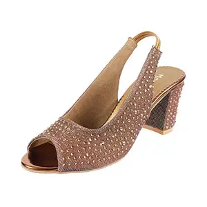 Mochi Women's Bronze Fashion Sandals-7 UK (40 EU) (35-3546)