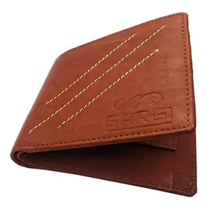 Gargi Leather Brown Formal Regular Wallet (Brown), 3 Card Slot