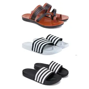 DRACKFOOT Men's Sandals | Lightweight Wear| Stylish & Easy to Wear For Men's GRT-SAN-(3-COMBO)-3151-3026-3024-7