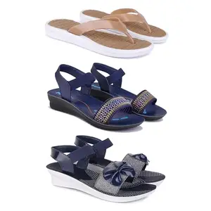Trendy Open-Toe Sandals for Women – Soft Padded Footbed, Summer Wear | (COMBO-3)-1860-1935-1972-8-EURO-39