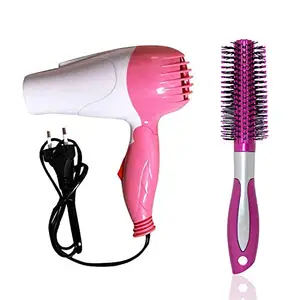 AASA Combo Hair Straightener Comb Brush with Hair Dryer for Girls and Women 40Grams Pack of 1 (Multicolor – As per Availability) (M1)