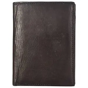 Leatherman Fashion LMN Unisex Casual Black Genuine Leather Regular Size Wallet ( 10 Card Slots)