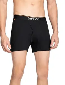 DAMENSCH Relaxed Knit Boxer-Underwear | Premium Cotton Blend, Colours by High-IQ Dyes-Pack of 1- Black Knight-M