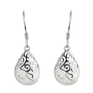 Silver Shoppee Silver Plated Jhumki Earrings for Women (White) (SSER1424A)