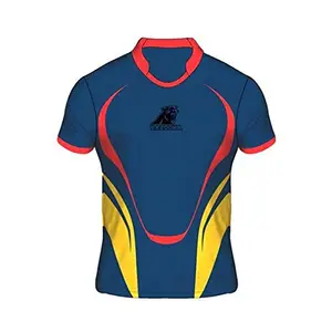 Men's Printed Polyester Sports T-Shirt (Light Blue)