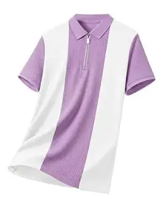 Enitor Stylish Half Sleeves Polo Neck T-Shirt for Mens, Casual Wear T-Shirt for Men, Formal Half Zipper T-Shirts for Boys, Summer Wear Tshirts for Boy