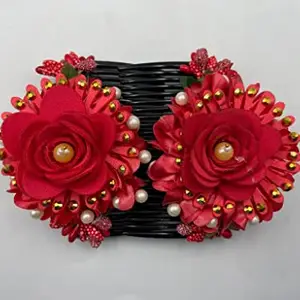 AB Beauty House Flower Hair ClipFlower Design Jooda Hairpin Comb Pin red