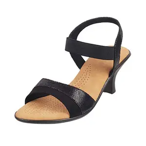 Mochi Women's Black Faux Leather Comfy Fashion Sandals UK/6 EU/39 (33-1359)