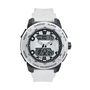 Fastrack Men Stainless Steel Digital Clear Dial Casual Watch, Band Color-White