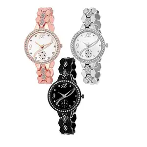 crispy™ Analogue Women's Watch for Party (Black, Gold, Silver, Colored Strap Diamond Watch