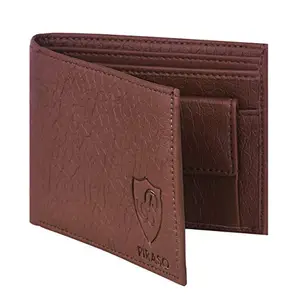 PIRASO Men's Genuine Leather Brown Wallet