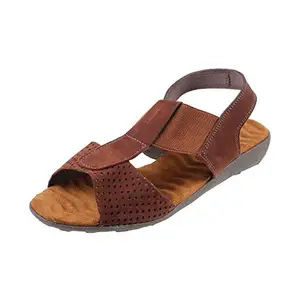 Mochi Mochi Women Brown Leather Sandals (33-851-12-36) (Size 3 UK/India (36EU))