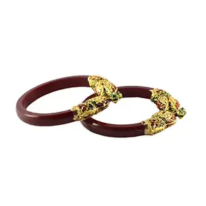 MAYA FASHION Maroon Gold Platted Acrylic-Brass Bangle With Very Extra Large Size Elegant Extra Large Size Bangle | Perfect Fit for Plus Size banglesTrendy and Comfortable Fit for woman and girls | (Sku-ban1027)