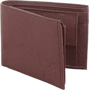 WILD EDGE Men's Wallet in Solid Design with Flap Closure Artificial Leather | Stylish Men's Two-Fold/Bi-Fold Wallet (Dark Brown)
