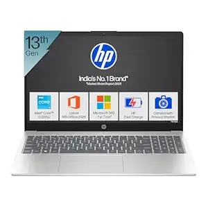 HP 15, 13th Gen Intel Core i3-1315U, 15.6-inch (39.6 cm), FHD, 8GB DDR4, 512GB SSD, Intel UHD graphics, 1080p FHD camera w/privacy shutter, Dual speakers (Win 11, 1.6 kg), fd0018TU