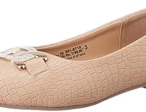 Bata Women's Slip-on Ballet Flat - Beige (3 UK) (5518718)