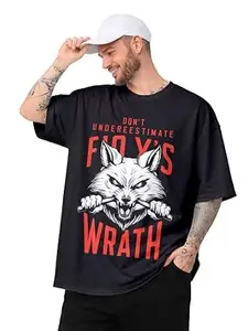 ENCIGER Men Oversized Cotton T-Shirt | Drop Shoulder Graphic Printed Loose Fit Casual Streetwear Tee for Men
