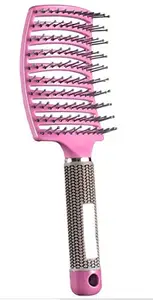 Frackson Hair Scalp Massage Comb Hairbrush Bristle Nylon Women Wet Curly Detangle Hair Brush for Salon Hairdressing Styling Tools (Pink)