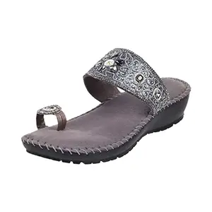 Metro Womens Synthetic Gun Metal Slip Ons (Size (5 UK (38 EU))