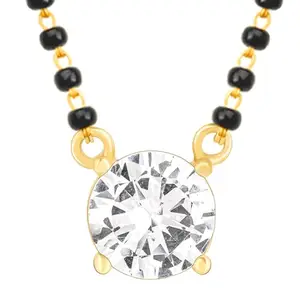 GIVA 925 Silver Golden Classic Mangalsutra| Black Bead Necklace to Gift Women | With Certificate of Authenticity and 925 Stamp | 6 Months Warranty*