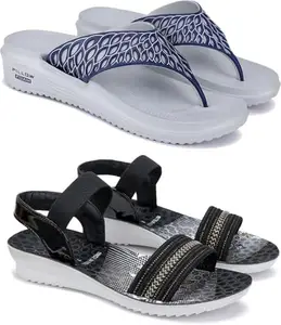 BERSACHE Extra Soft Classic Casual with Regular wear | Ultra Soft & Flexibility Technology | Slides for Women | Combo(OI)(P)-1887-1931-5 Multicolor