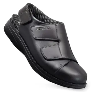 Pediteq DC2 Ancona Diabetic Sandals for Men | Wide Fitting | Seamless Lining | Diabetic Shoe for Stiff Flat Foot and Diabetic Foot Conditions Black