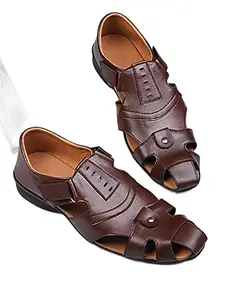 WalkTrendy Mens Synthetic Brown Sandals - 6 UK (Wtms11_Brown_40)