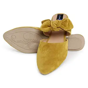 APPAREL4FOOT Appreal4foot Sandals for Women Mule flat Sandals (yellow-36)