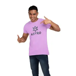 Streetfluencer Comfortable Men’s Regular Fit Round Neck Printed Cotton Half Sleeve T-Shirt Purple