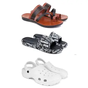 DRACKFOOT Men's Sandals | Lightweight Wear| Stylish & Easy to Wear For Men's GRT-SAN-(3-COMBO)-3151-3103-3122-9