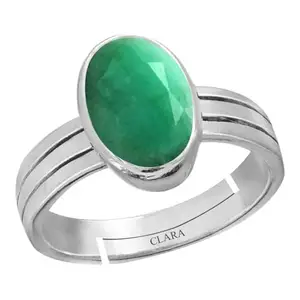 CLARA Emerald Panna 8.3cts or 9.25ratti Stone 92.5 Sterling Silver Adjustable Ring for Men