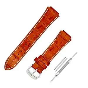 Lineon 18mm Premium Leather Watch Strap Cut Pattern Specially Compatible With CASIO Royale AE-1200WH AE 1200 WH with Tool