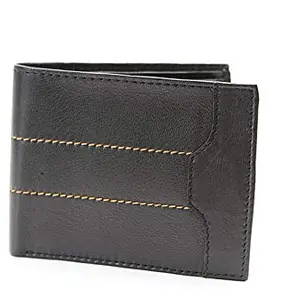 Laps of Luxury - Genuine Leather Premium Wallet Black Color with 'S' Alphabet Key Chain Combo Pack