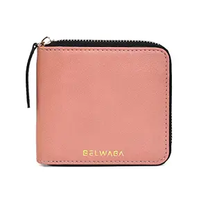 Belwaba Blush Pink Faux Leather Tri Fold Small Wallet for Women/Ladies || Credit Card Holder
