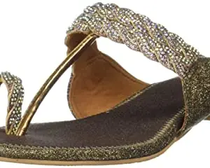 Mochi Women's Antique Gold Slipper (35-4596)