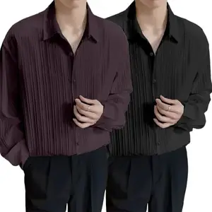 Mens Casual Shirt | Men Stylish Shirt | Men Popcorn Shirt | Men's Regular Fit | Men Formal Shirt | Men's Solid Slim Fitmen_Shirt_26_L