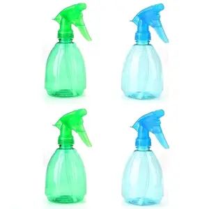 KWEL Spray or Mist Bottle Multipurpose Plastic Unbreakable Sprayer For Hair Salon Professional Use Home and Office Cleaning - 500ml Pack of 4 (Assorted Color)