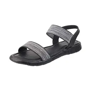 Walkway Women's Black Fashion Sandals-7 UK (40 EU) (33-861)