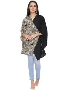 ALL WAYS YOU Women's Multicolor Animal Print 3/4 Sleeve Poly Crepe Dress for Women (A2107DRPR046_XXL)
