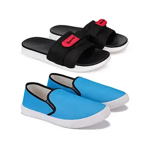 Bersache Chappal for Men casual slippers,slides,water proof for Men stylish Perfect Filp-Flops for walking Slippers (Multicolour) (Pack Of 2) Combo(MR)-1558-1199