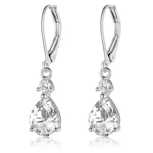 Peora Silver Plated Cubic Zirconia & Crystal Studded Fancy Drop Earrings Contemporary Fashion Jewellery for Women Girls