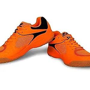 Nivia Powerstrike Badminton Shoe (Orange, 6)