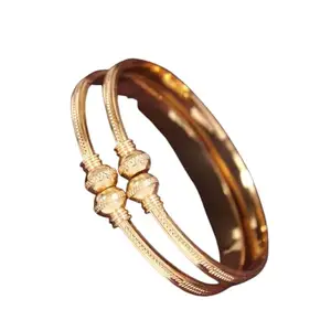 Gold Plated Bangles for Women's & Girl's PACK OF 2 (2.6)
