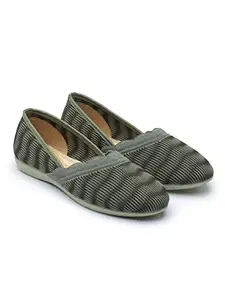 SNEAKERSVILLA Trendy & Comfortable for Casual Occassions Flat Bellies for Women & Girls (Green, 3)