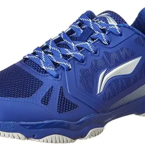 Li-Ning Ranger Lite Z1 Non-Marking Cushion Badminton Shoe(Navy Blue/Silver, UK 6)